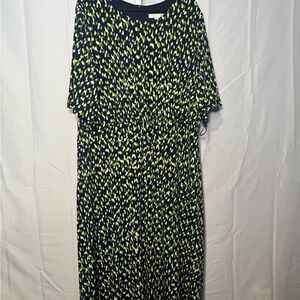 London Times Blue Patterned Dress Size 22W